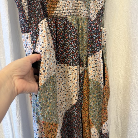 Universal Thread Patchwork Ditsy Floral Smocked Dress Size Medium Cottage Boho - Picture 7 of 11